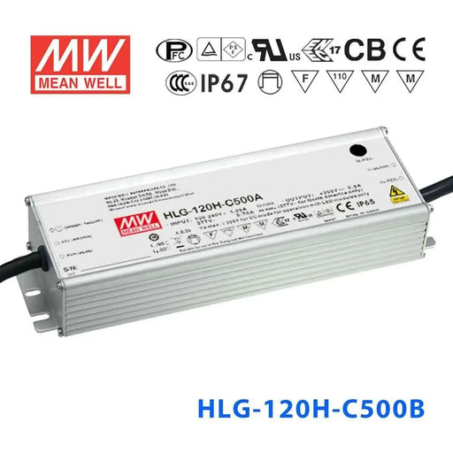 HLG-120H-C500B MEAN WELL Power Supply | HTD Electronics