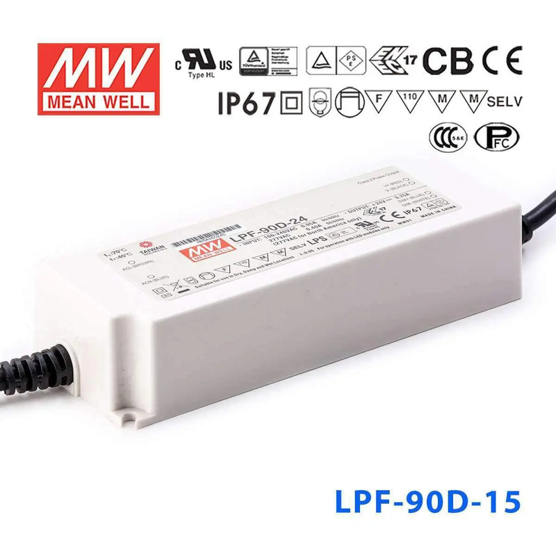 LPF-90D-15 MEAN WELL Power Supply | HTD Electronics