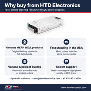 Why buy the MEAN WELL MSP-450-24 from HTD Electronics: genuine MEAN WELL products with full datasheets, fast USA shipping, volume and project quotes, expert support