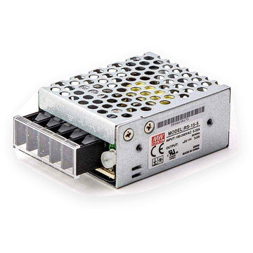 MEAN WELL RS-15-5 enclosed power supply, 5V 3A 15W